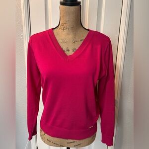 Calvin Klein V-Neck Fuchsia Sweater
